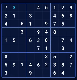 Sudoku board in the Neon Pulse theme