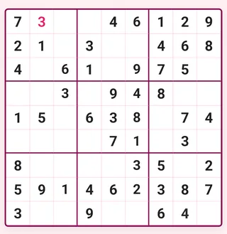 Sudoku board in the Sakura theme